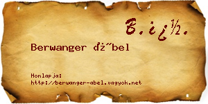 Berwanger Ábel névjegykártya